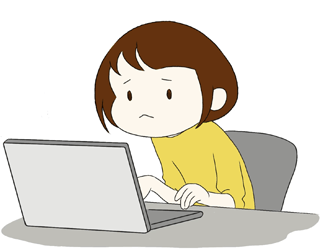 パソコンの画面を近くで見ている女性のイメージ画像